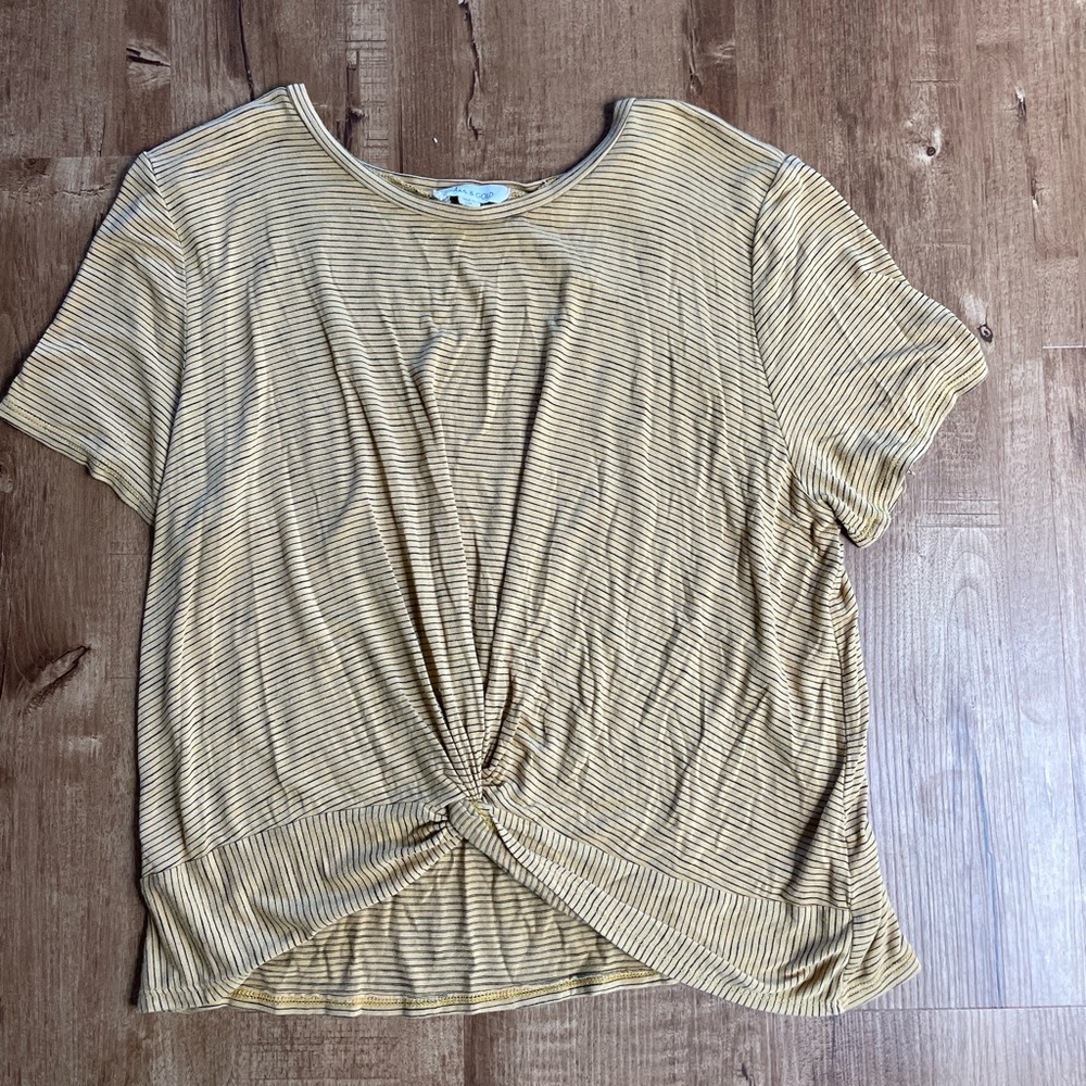 Cedar and Gold Yellow and Black Striped Crop Top